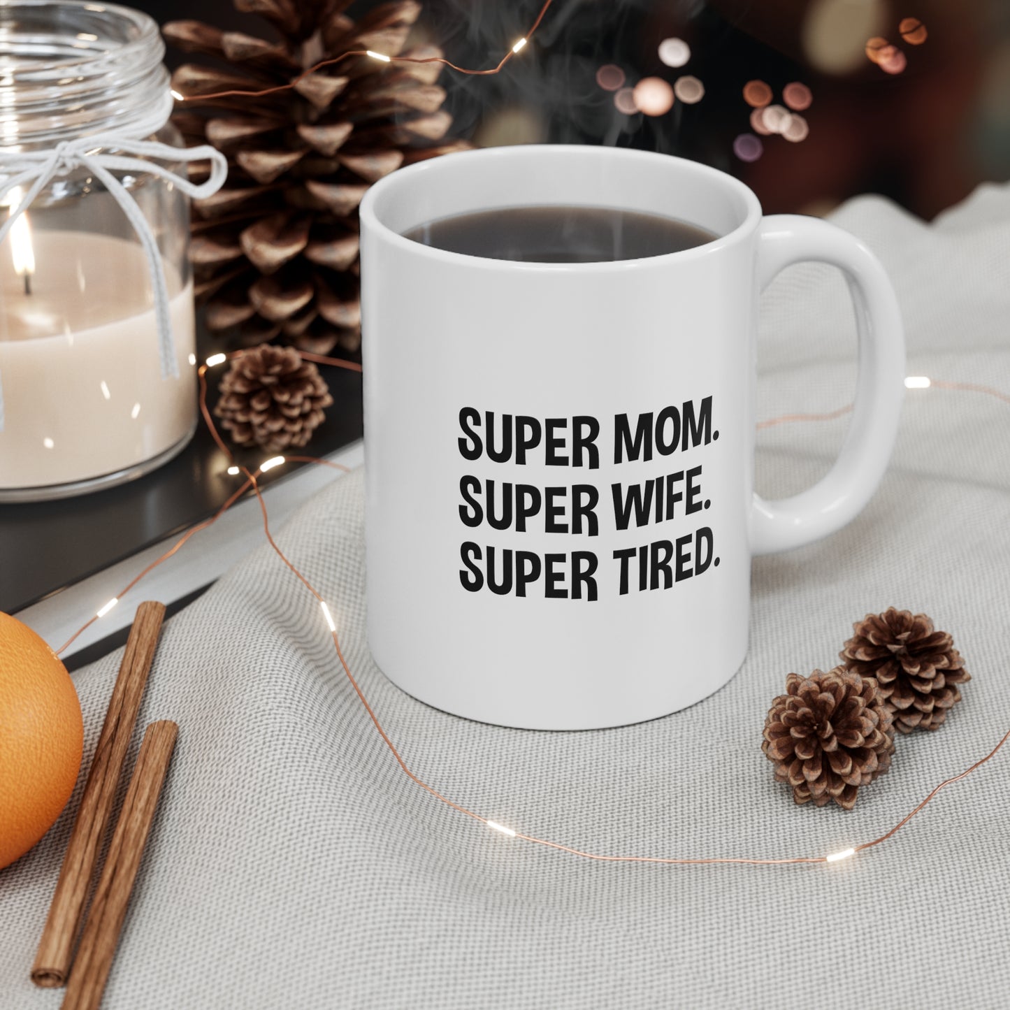 Mug Code Super Mom Best Unique Mother's Day Gift For Best Mom White Ceramic Novelty Mug For Coffee Espresso Cappuccino Latte Tea 11oz