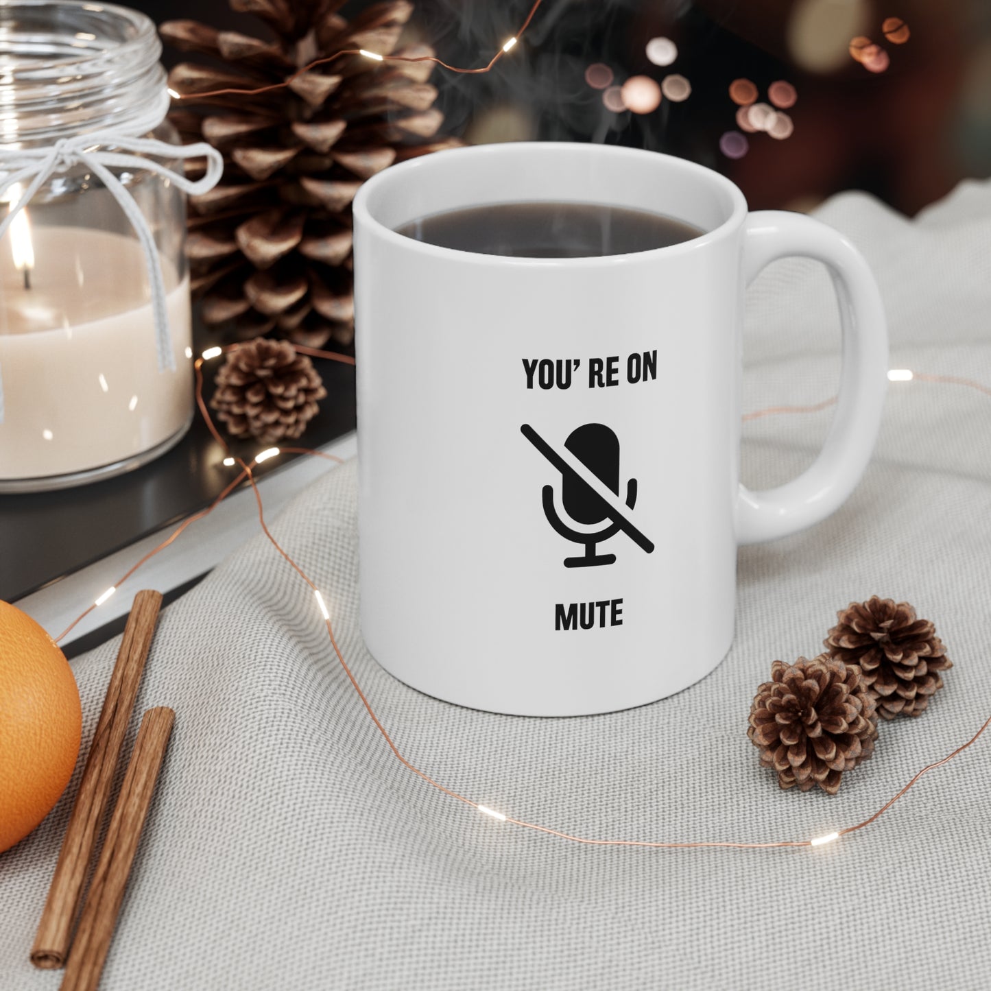 Mug Code You're On Mute Best Unique Gift White Ceramic Novelty Mug For Coffee Espresso Cappuccino Latte Tea 11oz