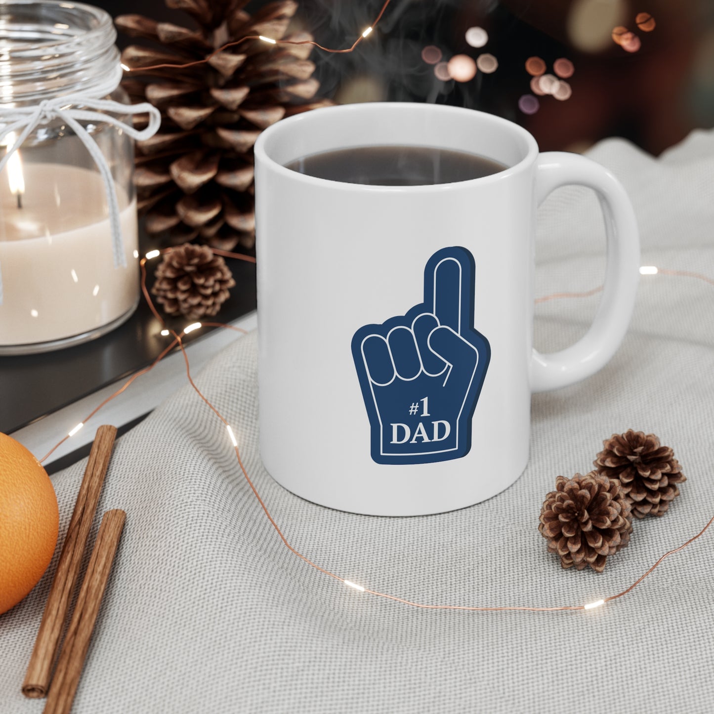 Mug Code #1 Dad Best Unique Father's Day Gift Best Dad White Ceramic Novelty Mug For Coffee Espresso Cappuccino Latte Tea 11oz