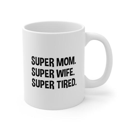 Mug Code Super Mom Best Unique Mother's Day Gift For Best Mom White Ceramic Novelty Mug For Coffee Espresso Cappuccino Latte Tea 11oz