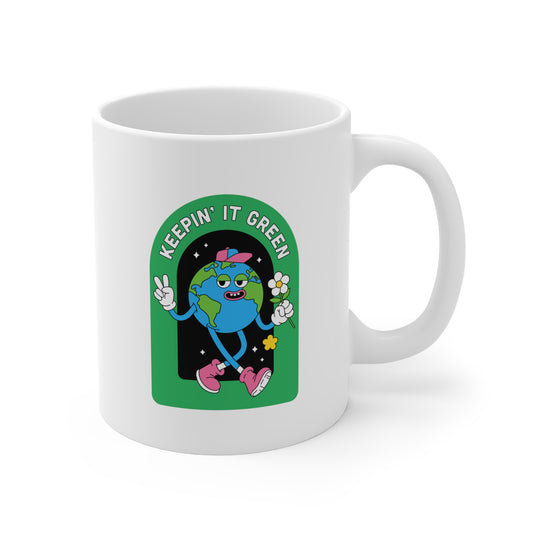 Mug Code Keepin' It Green Best Unique Gift White Ceramic Novelty Mug For Coffee Espresso Cappuccino Latte Tea 11oz